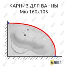 Карниз для ванны Jika Mio 160х105 Усиленный 25 мм MrKARNIZ